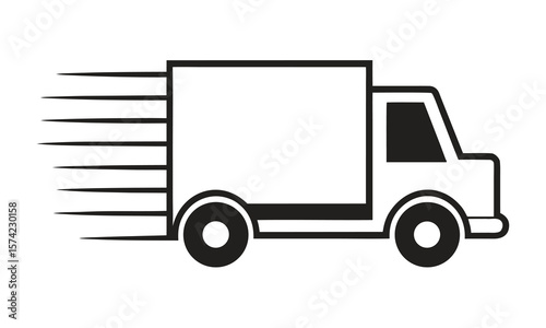 Swift Delivery: A dynamic illustration of a delivery truck in motion, symbolizing efficiency and speed. conveying fast and reliable service.