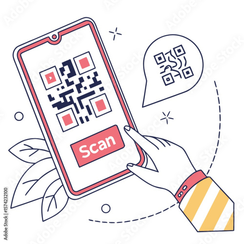 QR code displayed on smartphone screen for modern digital use