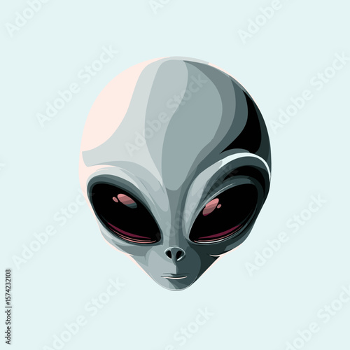 Funny Alien Face, Vector Logo, Illustration