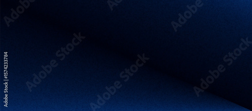 Black dark navy blue silver abstract pattern background. Geometric shape. Line triangle angle fold polygon diamond 3D. Color gradient ombre. Rough grain noise