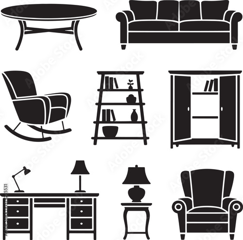 Assorted furniture and home decor items sofa armchair
