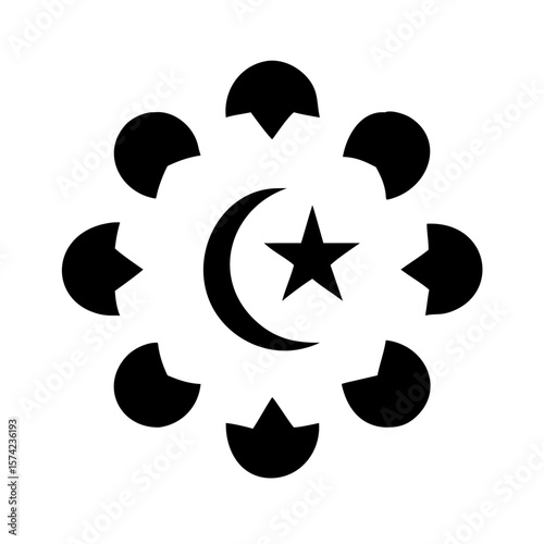 Celestial Symbols Crescent Moon and Star Combinations