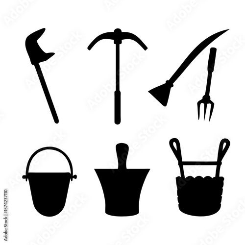 Farm Tools Hoe Sickle Ax agriculture farming