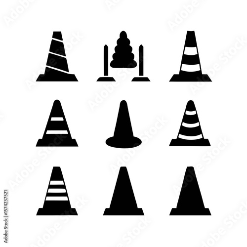 Traffic and warning symbols icons