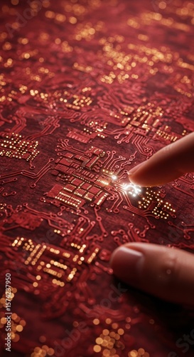 Exploring the Intricate World of Circuit Boards: A Close-Up View of Electronic Components and Technological Marvel