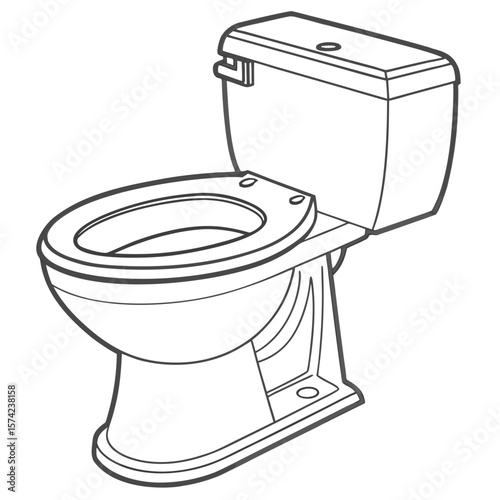 Toilet bowl with tank and lid bathroom plumbing