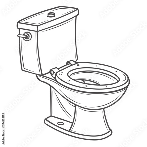 Toilet bowl with open lid bathroom plumbing