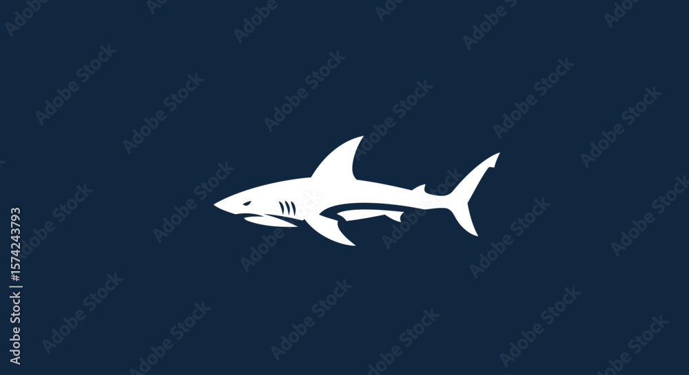 Fototapeta premium Modern stylized shark logo vector icon
