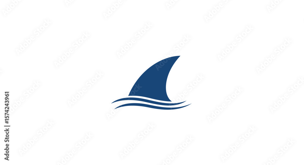 Obraz premium Modern stylized shark logo vector icon