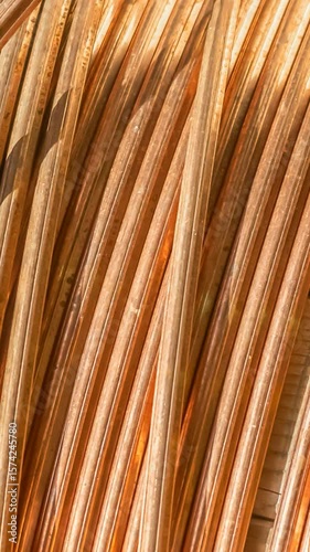 copper cord on a wooden drum