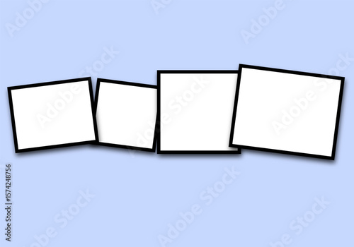 Photo frame. realistic photo card frame mockup. Retro vintage photograph. Digital snapshot image. blank retro memory album
