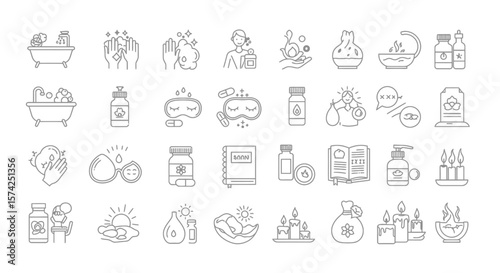 Collection of hand-drawn vector icons for web and business design