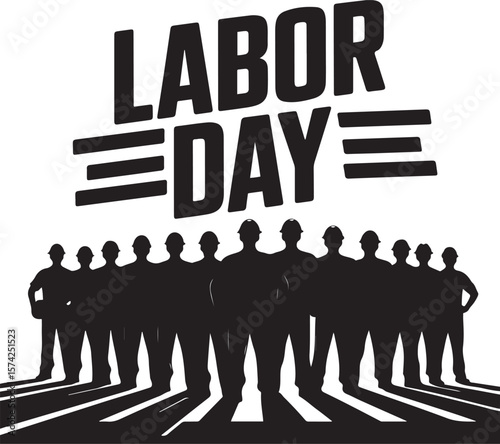 Labor Day Worker Silhouette Construction Tribute Design
