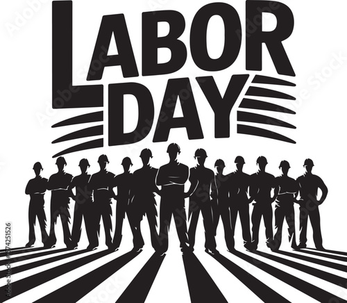 Labor Day Worker Silhouette Construction Tribute Design
