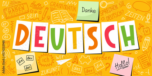 Deutsch. German language collage. 