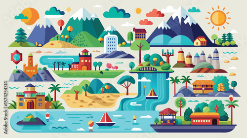 Whimsical Landscape A Colorful Collection of Illustrated Travel Destinations