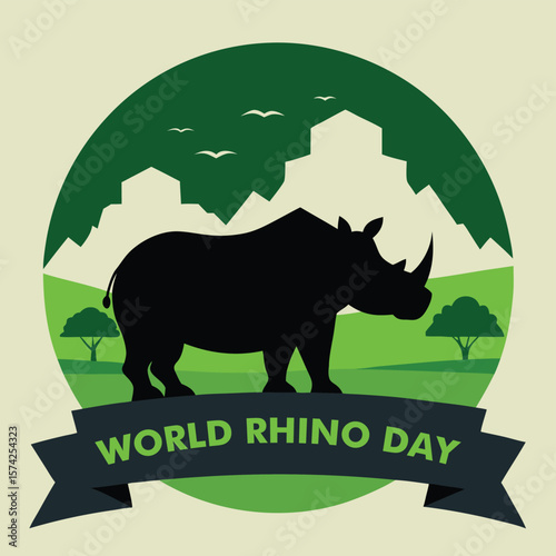 World Rhino Day Conservation in Natural Landscape