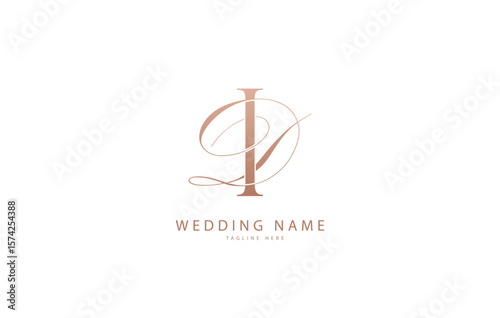DI Initial monogram wedding logo