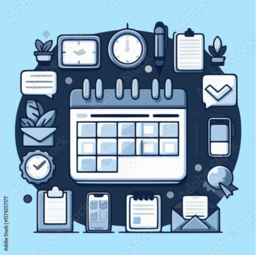 Calendar icon with scheduled meeting reminder

