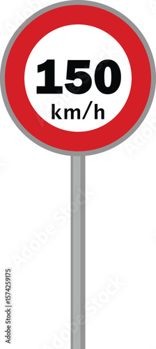 Speed Limit Sign 150 km/h