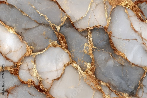 Delicate white marble features intricate patterns of gold veins, highlighting a unique blend of elegance and chaos, perfect for decor ideas