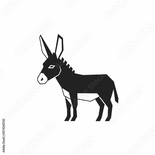 Geometric Donkey Illustration, Vector Graphic