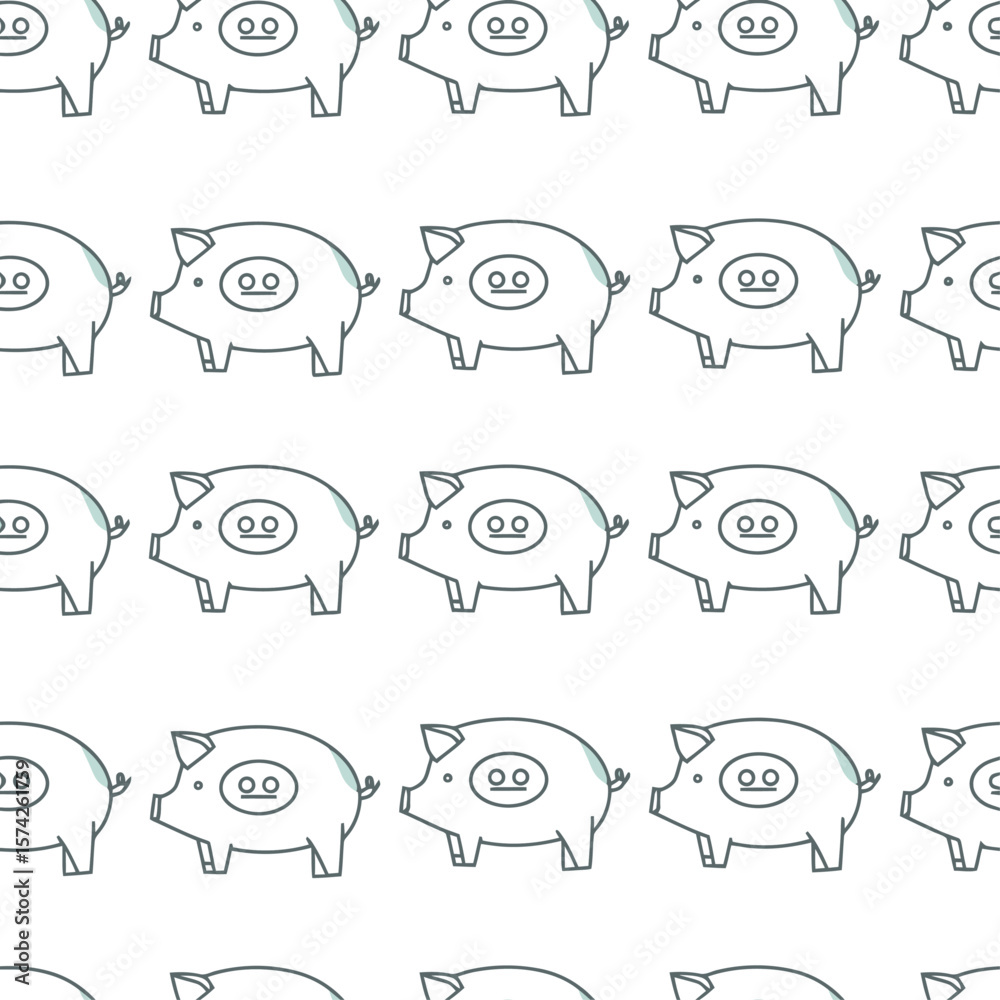 Obraz premium Playful Piglet Pattern: Seamless Farm Animal Design
