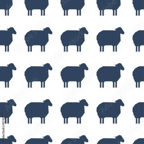 Sheep Silhouette Pattern: Seamless Farm Animal Background