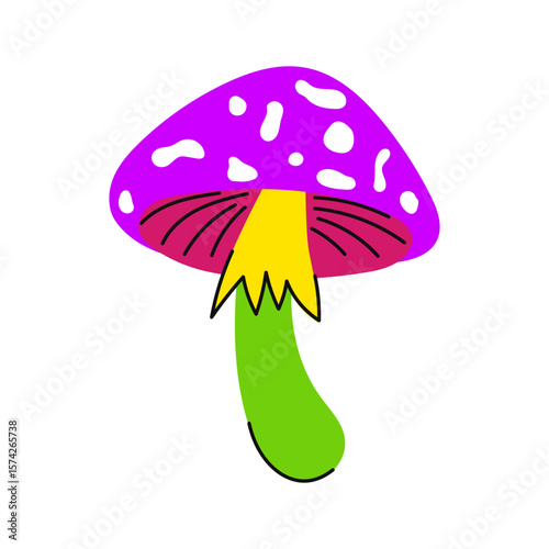 Mushroom. Magical fantastic colorful mushroom