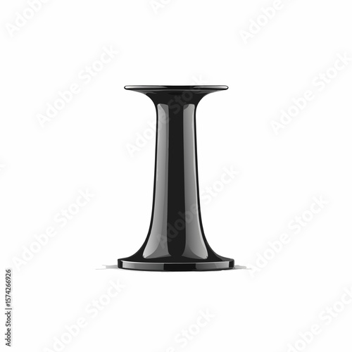 black vase isolated on white