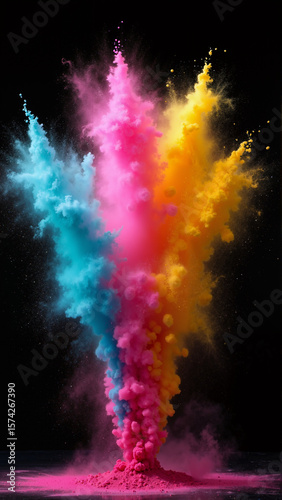 This combines the key elements of fireworks, abstract colors, space themes, and a sense of fantasy and imagination—while staying simple and easy to understand