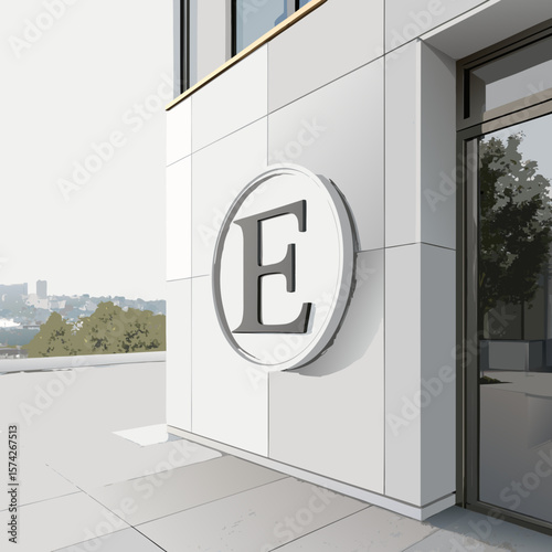 E sign on the wall