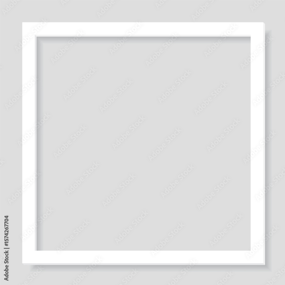 3D white square frame paper cut style on gray background graphic illustration. 3D white square frame paper cut style on gray background graphic illustration.