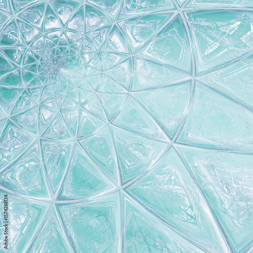 Abstract fractal art background resembling a dome of ice, glass or crystal.
