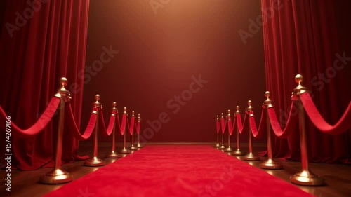 Red carpet with elegant setting in stylish location