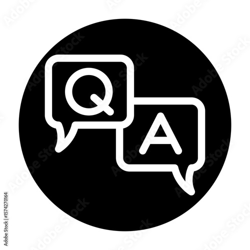 Interactive Q&A Vector Glyph Icon Design