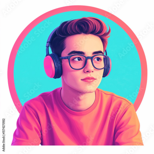 Creative teenager in glasses – perfect for ads about education, technology and youth talent