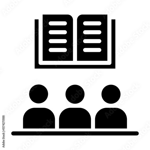 Collaborative Learning Vector Glyph Icon Design