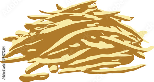 Pale yellow string beans pile isolated on black background silhouette