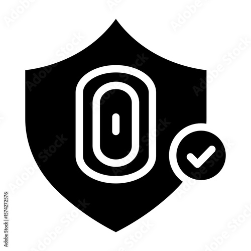 Biometric Security Vector Glyph Icon Design