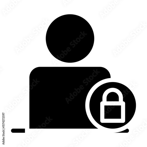 User Permission Vector Glyph Icon Design