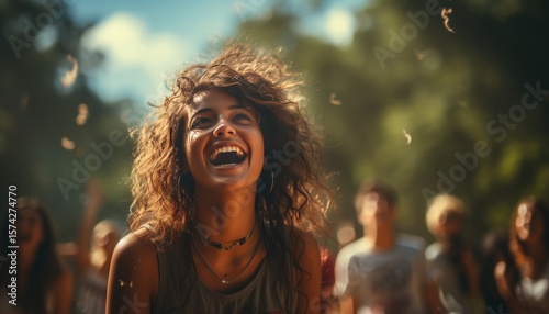 A group of friends playing ultimate frisbee in a park