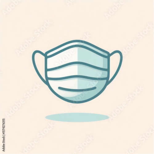 Face mask icon in minimalist style