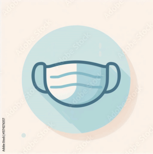 Face mask icon in minimalist style