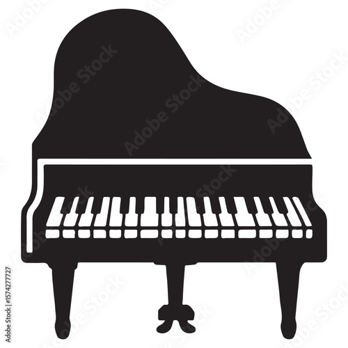 Grand Piano Silhouette with Turkish Language Accent