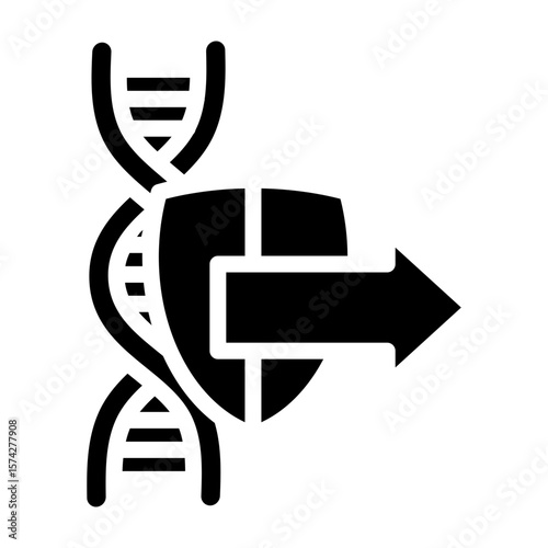 Secure DNA Transfer Vector Glyph Icon Design