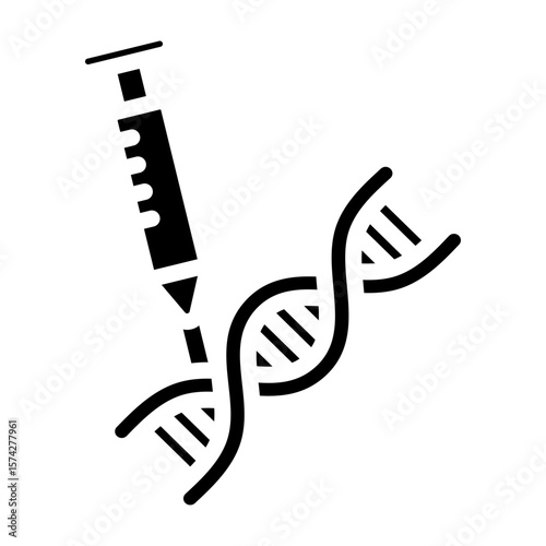 Genetic Modification Vector Glyph Icon Design