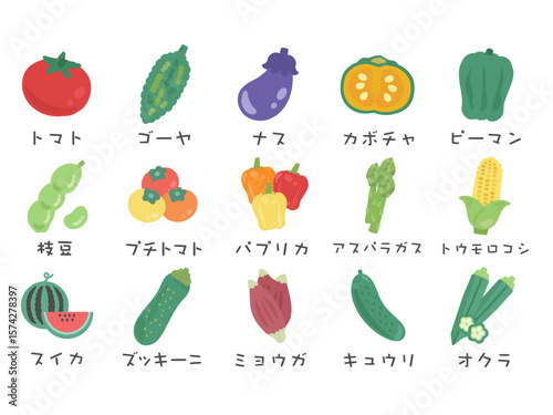夏野菜　イラストセット