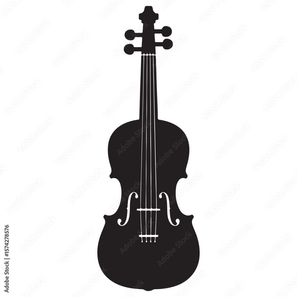 Fototapeta premium Elegant Violin Silhouette for Musical Art Projects