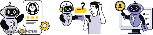 Chatbot Vector Illustration, Customer Service and Tech Support.